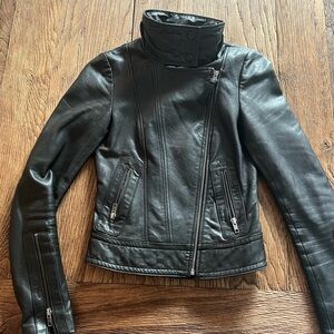 Mackage for Aritzia Black Leather Jacket Lamb Skin XXS